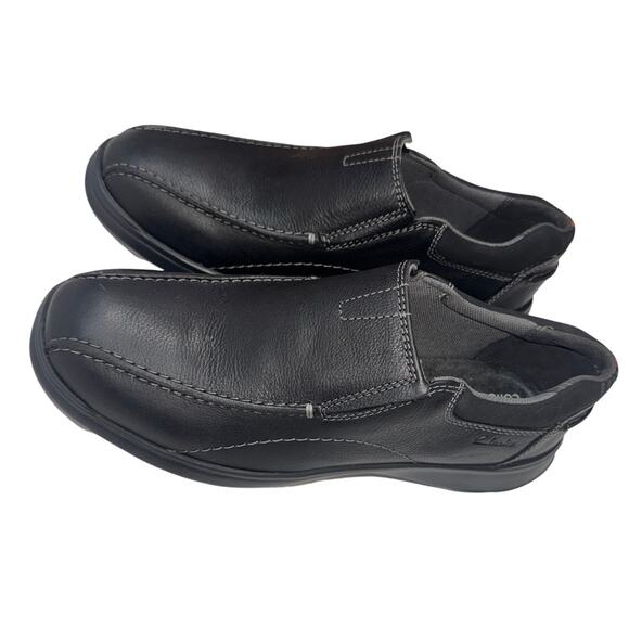 Clarks Leather Black Slip On Loafers Mens 11 Cotrell Step Cushioned Comfort NWOT main image 7